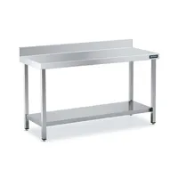 table de cuisine distform table adossée en inox avec 1 étagère profondeur 700 mm fm170060