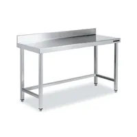 table de cuisine distform table de travail adossée inox avec renforts gamme 600 hauteur 600
