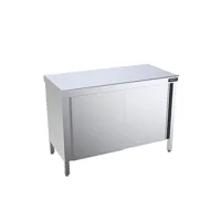 table de cuisine distform table en inox gamme 800 avec portes et etagères