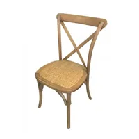 chaise bistrot dos croisé en bois vernis clair x 4