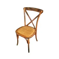 chaise materiel ch pro chaise bistrot dos croisé en bois et rotin x 4
