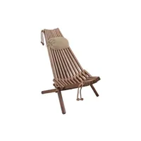 chaise longue - transat ecofurn - chilienne en bois ecochair (coussin offert) aulne gris