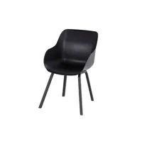 chaise de jardin chalet & jardin lot de 2 - chaises sophie element organic - noir