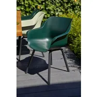 chaise de jardin chalet & jardin lot de 2 chaises sophie element armchair en résine - pieds en aluminium - vert forêt