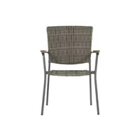 chaise de jardin chalet & jardin chaise sintra en résine tressée en anthracite - marron grisé
