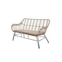 chaise de jardin bigbuy chaise de jardin ariki 121 x 62 x 76 cm rotin synthétique acier graphite