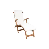 chaise longue - transat house nordic chaise longue en teck arrecife avec coussin -