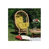fauteuil de jardin en osier nika moutarde -