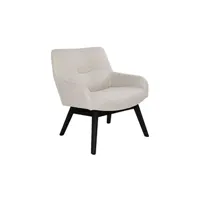 fauteuil de salon maison et styles fauteuil 65x63x73 cm en tissu sable et pieds noir - kielce