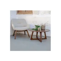 fauteuil de salon maison et styles fauteuil 65x63x73 cm en tissu sable - kielce