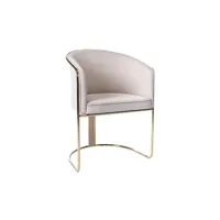 chaise pascal morabito chaise avec accoudoirs en velours et métal - crème et doré - josethe de