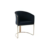chaise pascal morabito chaise avec accoudoirs en velours et métal - noir et doré - josethe de