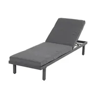 chaise longue - transat chalet & jardin bain de soleil aveiro en aluminium matelas en polyester anthracite