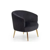 chaise mso fauteuil cabriolet en velours noir avec pieds en métal doré power