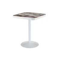 table de cuisine generique table bistrot effet marbre gris et or 60x60cm timour