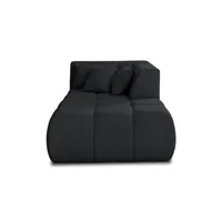 canapé d'angle lisa design caracas - module d'assise méridienne droit - en tissu - noir