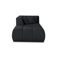 canapé d'angle lisa design caracas - module d'assise méridienne gauche - en tissu - noir