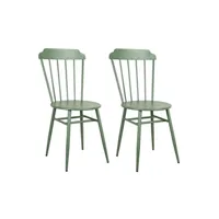 chaise de jardin aubry gaspard - chaise en métal laqué - samos (lot de 2) vert