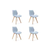 chaise akord lot de 4 chaises de salle à manger en tissu sj.0159 bleu