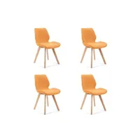 chaise akord lot de 4 chaises de salle à manger en tissu sj.0159 orange