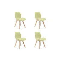 chaise akord lot de 4 chaises de salle à manger en tissu sj.0159 vert