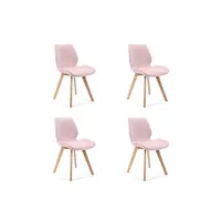 chaise akord lot de 4 chaises de salle à manger en tissu sj.0159 rose