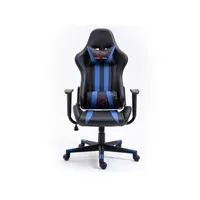 chaise gaming akord fauteuil des jeux fg33 noir et bleu