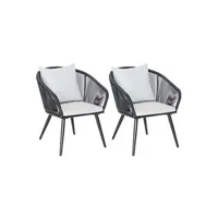 - fauteuil en résine tissée et aluminium comores (lot de 2)