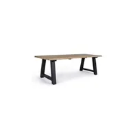 table de jardin bizzotto table d'extérieur roland en bois - aluminium 240x100x h77 cm
