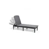 transat chaise longue avec coussin jaipur graphite 432693 gris