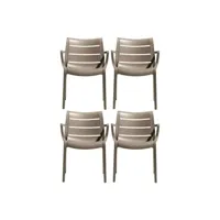 fauteuil de jardin scab design fauteuil lot de 4 fauteuils sunset empilable taupe