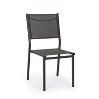 chaise de jardin bizzotto 6x sedia hilde anthracite lh32 -