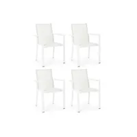 fauteuil de jardin bizzotto fauteuil lot de 4 fauteuils konnor blanc