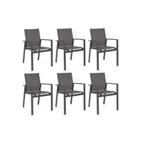 fauteuil de jardin bizzotto salon fauteuil lot de 6 fauteuil crozet anthracite