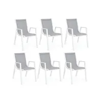 fauteuil de jardin bizzotto salon fauteuil pelagius lot de 6 chaises blanc