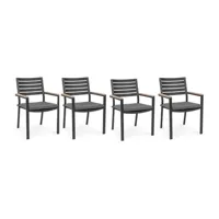 fauteuil de jardin bizzotto salon fauteuil lot de 4 chaises belmar anthracite