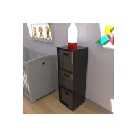 armoire form xl meuble 3 casiers plexi noir