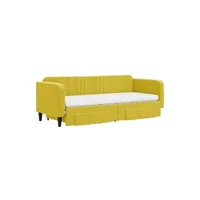 contour cadre de lit vidaxl lit de jour avec gigogne et tiroirs jaune 80x200 cm velours
