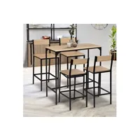 table haute id market ensemble table haute de bar detroit 100 cm et 4 chaises de bar design industriel