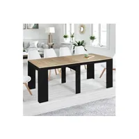 table à manger id market table console extensible orlando 10 personnes 235 cm bois noir et façon hêtre
