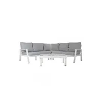 salon de jardin generique canapé de jardin dkd home decor verre polyester aluminium 212 212 86 cm gris