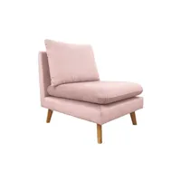 chauffeuse meubletmoi chauffeuse pour canapé modulable en velours rose - lassie