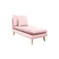 chauffeuse meubletmoi méridienne pour canapé modulable en velours rose - lassie
