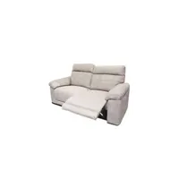 fauteuil de relaxation meubletmoi canapé relaxation 2 places motorisé en tissu suédine beige - clara
