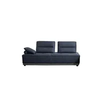 chauffeuse meubletmoi canapé 3 places modulable tissu bicolore bleu et gris - lounge