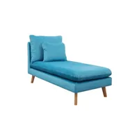 chauffeuse meubletmoi méridienne pour canapé modulable en velours bleu - lassie