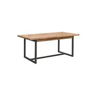 table à manger meubletmoi table de repas extensible 180/220 cm bois d'acacia et métal - maybel