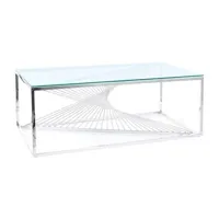 table basse signal table basse flamme a transparent / argent 120x60