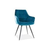 chaise signal chaise lilia velours noir stelage / turquoise bluvel 85