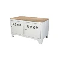 commode pierre-henry - meuble bas industriel métal blanc mat